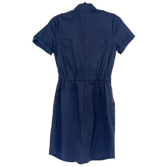 Laundry Women's Midi Shirt Dress Tie Waist Snap Button Pockets Black Size 0 - Picture 2 of 11